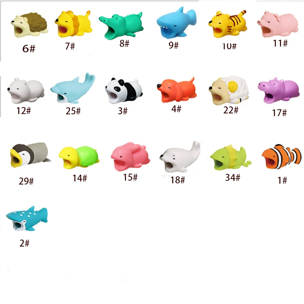 

1pcs Cute Animal Lovely Anti-Break USB Data Cable Protector Universal Cable Winder Saver for iPhone Charger Cable Cord Cover