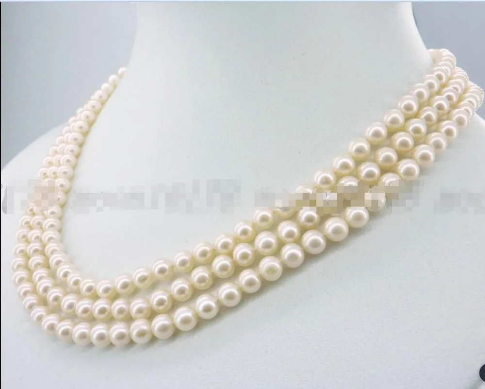 

FREE SHIPPING HOT sell new Style >>>>cultured 8mm white aaa grade akoya pearl necklace 50