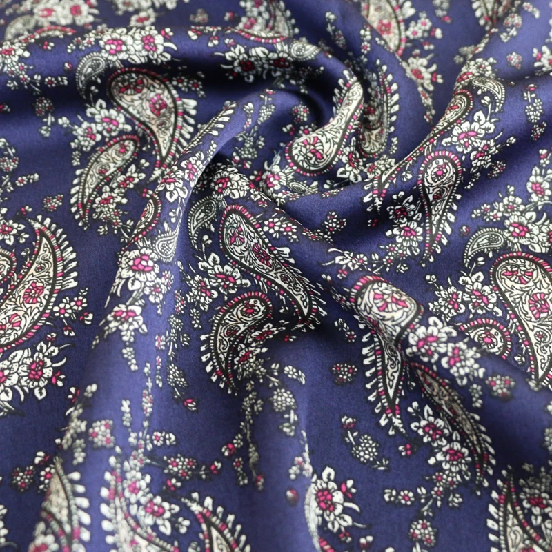 1 meter X 1.48 meter Dress Scafs Hijab Hair Band Textiles Soft Charmeuse Satin Fabrics Paisley