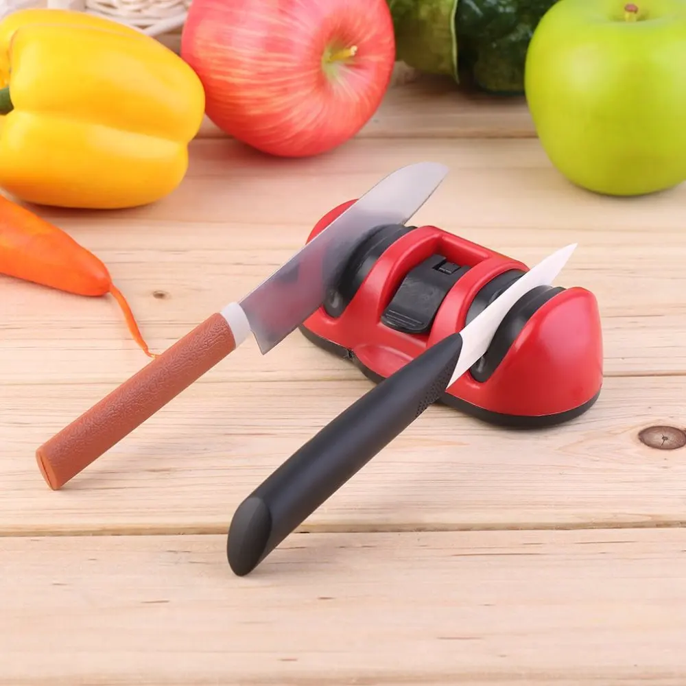 2 Stages Knife Sharpener Diamond Abrasive Wheel Sharpening Stone