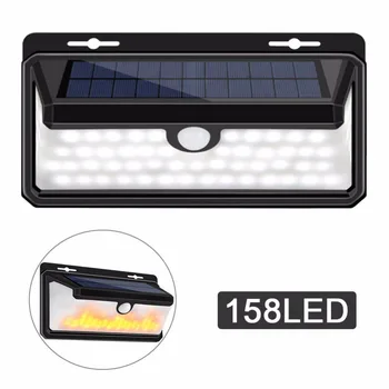 

Solar Lights Outdoor LED Motion Sensor Waterproof 270 Wide Angle Solar Powered Security Wireless Wall Lights with Flame LED Bulb