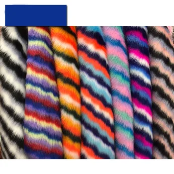 

Jacquard fox fur imitation raccoon hair colorful artificial plush fur ball fur collar faux fur fabric