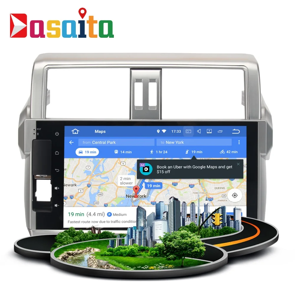 Автомобильный радиоприемник gps Android 8 0 2 Din для Toyota Land Cruiser Prado 150 2014 2015 2016 радио