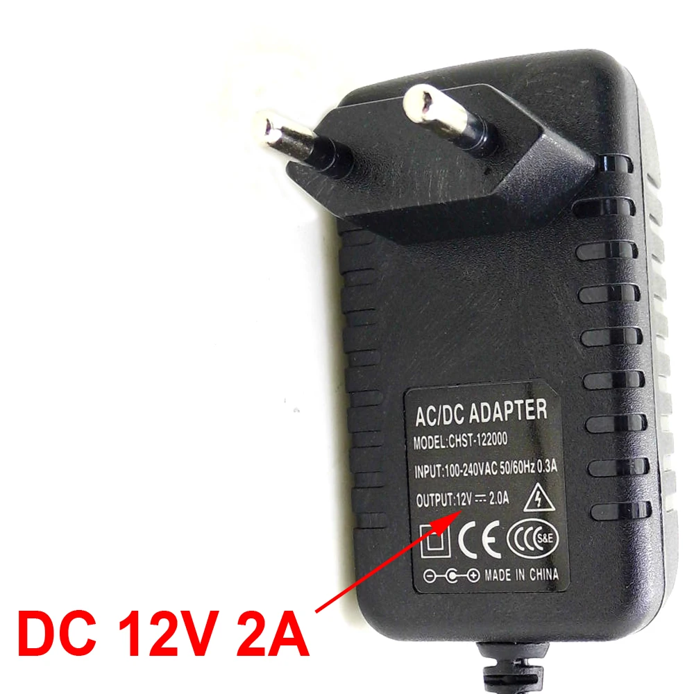 Адаптер для камеры удлинитель 3 метра EU AC/DC адаптер питания зарядное устройство для камеры видеонаблюдения AC 100-240V DC 12V 2A(2,1 мм* 5,5 мм
