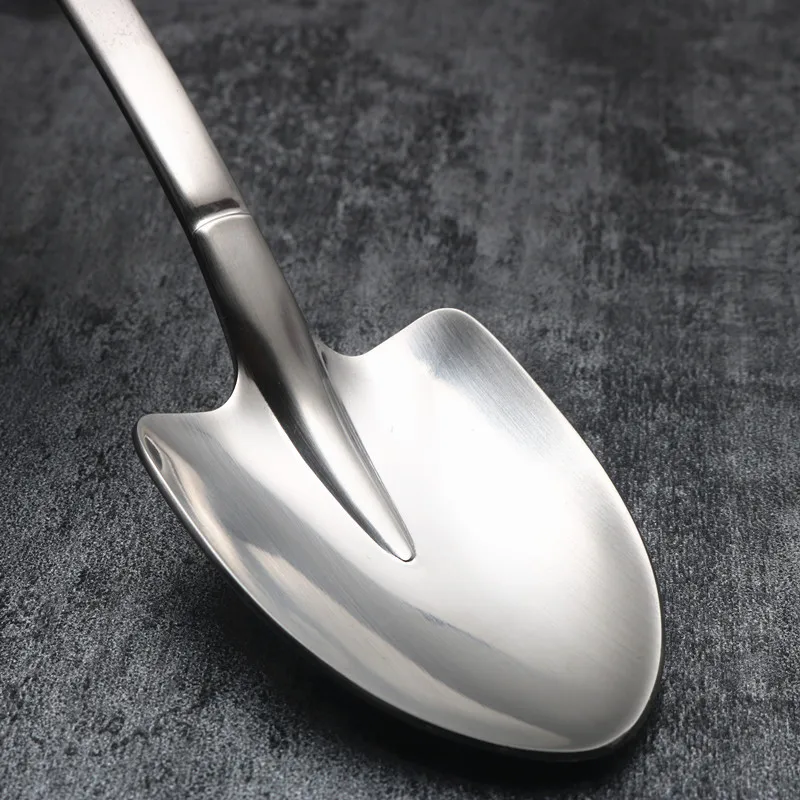 304 stainless steel shovel spoon Dessert Tea Spoon For Picnic Kitchen Accessories retro cute shovel spoon 18.5cm