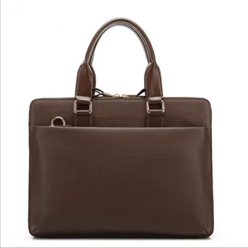 

New Men's Leather Handbag Cross Section Business Briefcase Leather Men's Bag