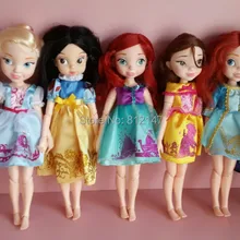 16 кукол принцессы, включая одежду, моя первая маленькая кукла серии Ариэль/Рапунцель/Золушка/Мерида пластиковая кукла, игрушки для девочек