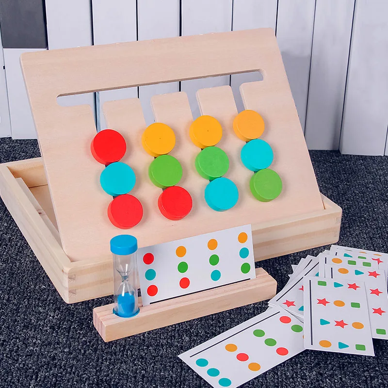 Дошкольные Деревянные игрушки Монтессори цветная геометрическая форма соответствия обучающие средства Детские Обучающие Игрушки для раннего развития для детей