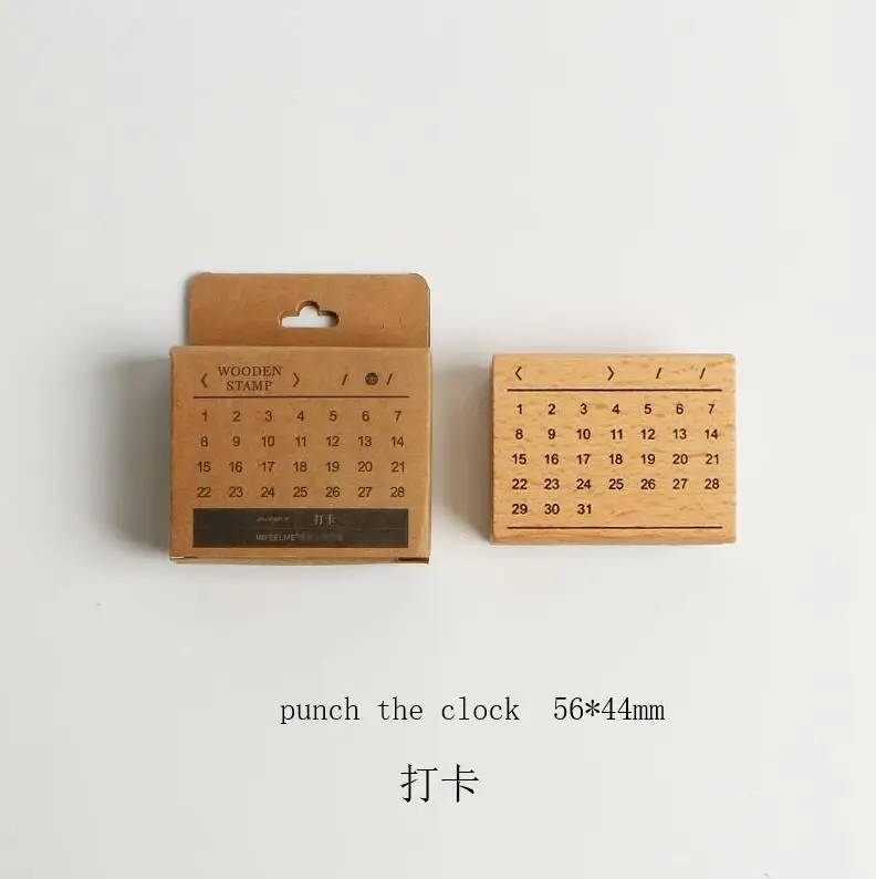 

Calendar/week plan/receipt/time control/clock in/diary/list seal stamp wood and rubber seal log rubber stamp decorative planner