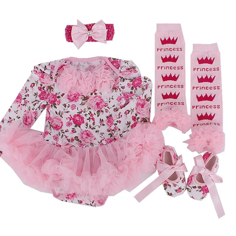 Платья с цветочным узором для девочек, кружевные пачки, 4 шт., одежда для маленьких девочек, Fantasia Infantil, комплекты с юбкой-пачкой для новорожденных, одежда для маленьких девочек, наряды на день рождения
