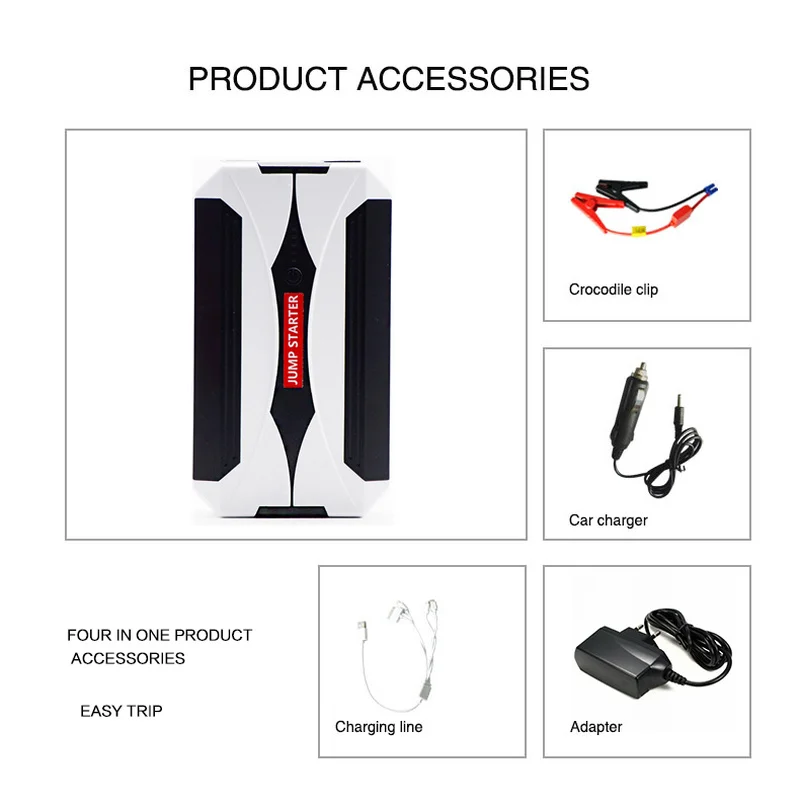 11000mAh USB Car Jump Starter Power Bank Car Booster Car Battery Jump Starter Vehicle Mobile Charger Emergency Booster
