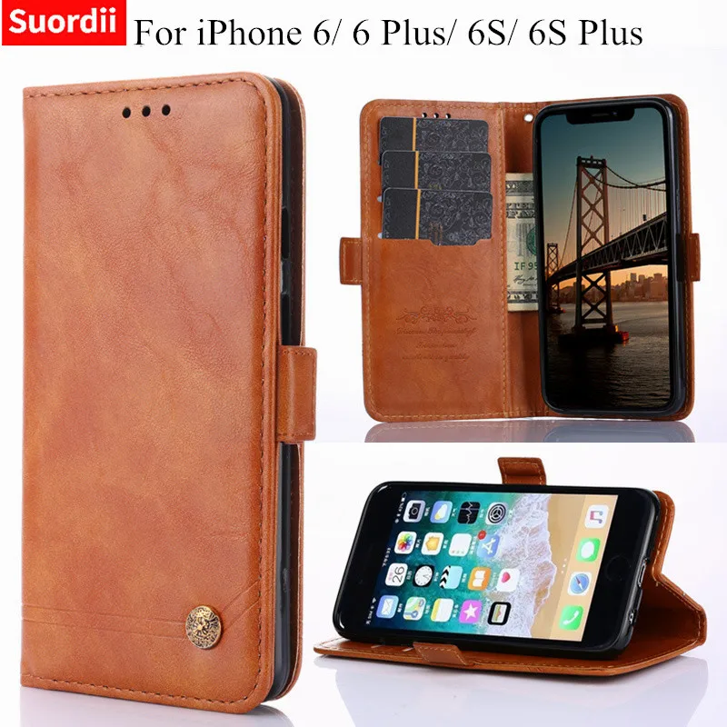 Flip Cover Case For iPhone 6 6 Plus Luxury Leather Case For iPhone 6S 6S Plus Wallet Phone Bag For iPhone 6 6 Plus 6S Plus 