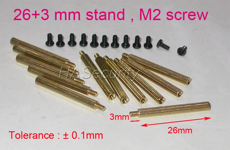 26 + 3 мм (12 шт.) Латунная подставка/скоба/Дырокол с M2 4mm винтом для камеры