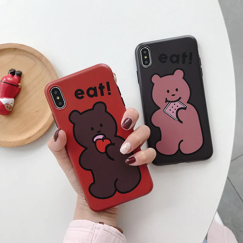 Милый чехол для телефона с медведем для пары iphone 7 8 x xs max xr матовый Мягкий силикон Конфета чехол для iphone apple печенья медведь 6 6s 7 8 plus Милый чехол для телефона с медведем для пары iphone 7 8 x xs max xr матовый Мягкий силикон Конфета чехол для iphone apple печенья медведь 6 6s 7 8 plus