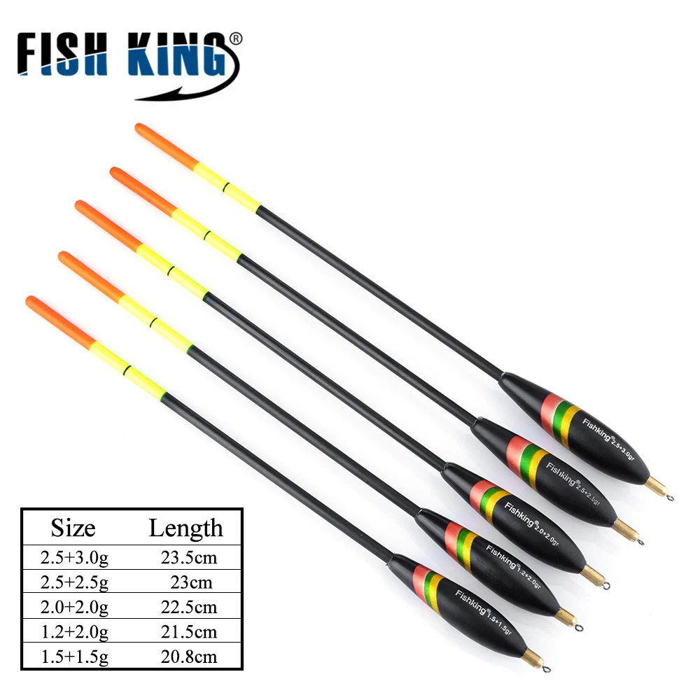 

FISH KING 5pcs/lot Mixed Size Balsa Bobber Cork Barguzinsky Fir Float Pesca For Carp Fishing Float Fishing Tackle