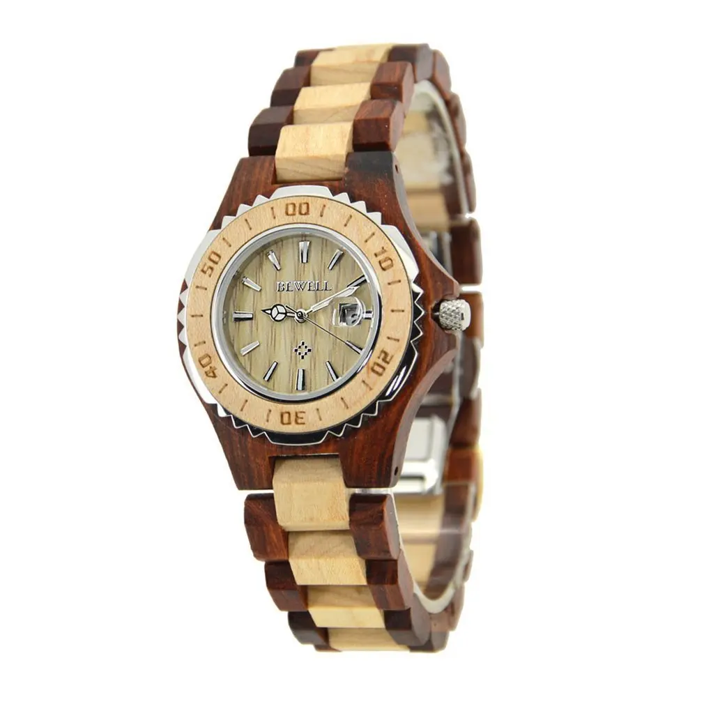 

BEWELL Luxury Analog Display Date Women's Quartz Watch Ladies Round Dial Calendar Tops Brand Luxury Watch Paper Box 100BL