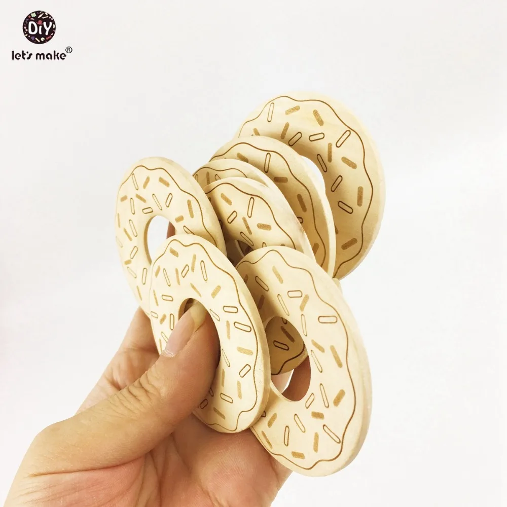 

Let's make 10PC Wooden Ring Teether Food Grade For New Mommy Eco-friendly Accessories Tools For Necklace/Bracelet Donut Ring
