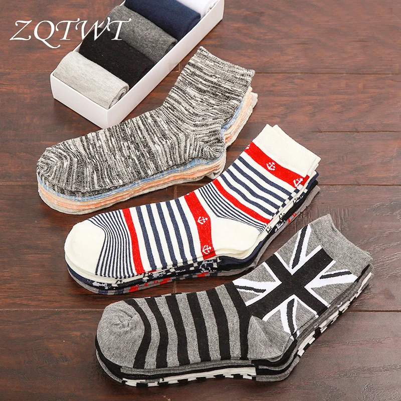 ZQTWT 5 paare/los Heißer Verkauf Baumwolle Flagge Socken Männer Streifen Harajuku Casual Sox Skateboard Socs Straße Hip Hop Socke für männlichen 3WZ064