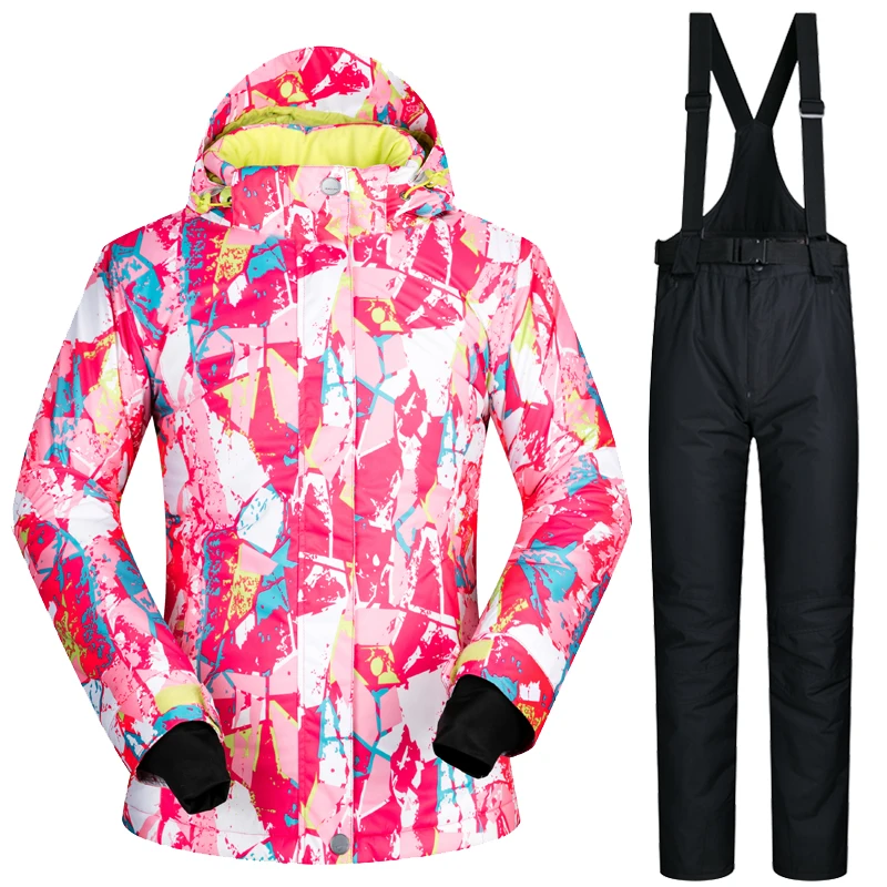 في الهواء الطلق بدلة تزلج المرأة يندبروف ماء الحرارية على الجليد الثلوج الإناث التزلج جاكيت وسروال مجموعات تزلج التزلج الملابس