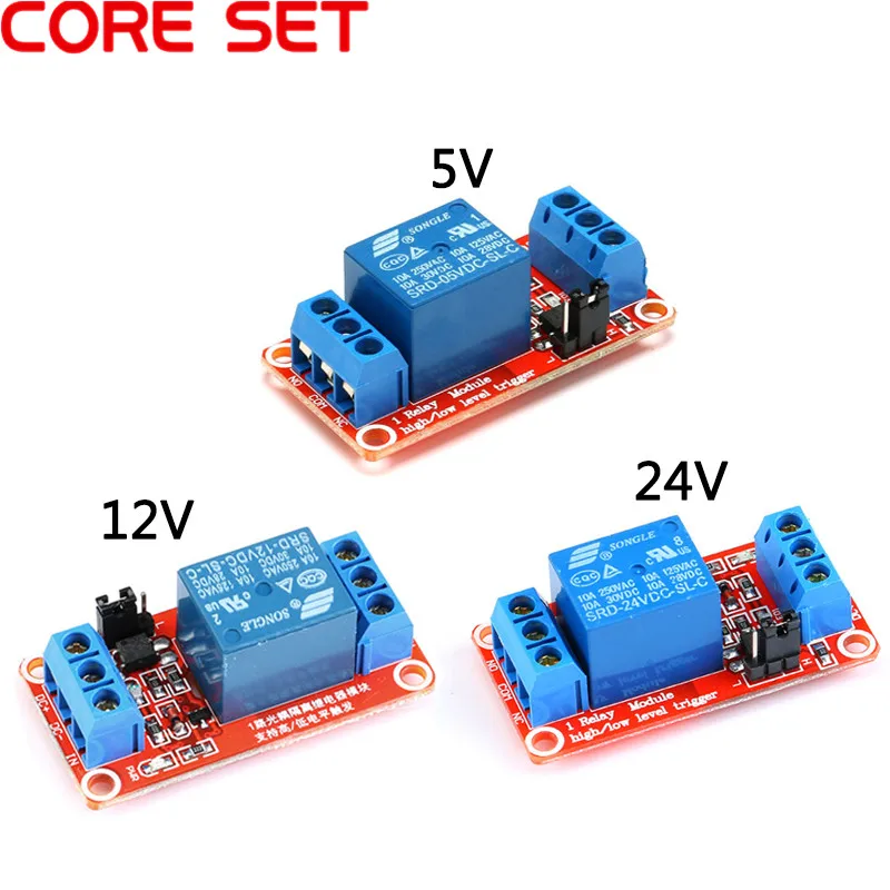 5V//12V//24V 4 Channel Optocoupler High /& Low Trigger Relay Module Board