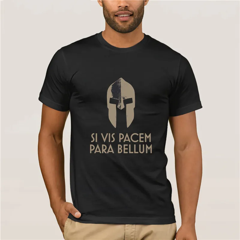 Новый стиль футболка с принтом Для мужчин Si Vis Pacem Para Bellum хлопковая унисекс