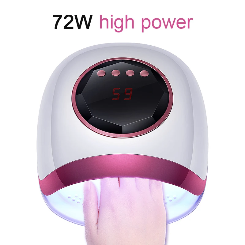 

1Pc 72W Nail Art UV Lamp Rose Red Blue Nail Dryer Curing Gel Polish Drying With US EU Plug Nail Art DIY Design Tools