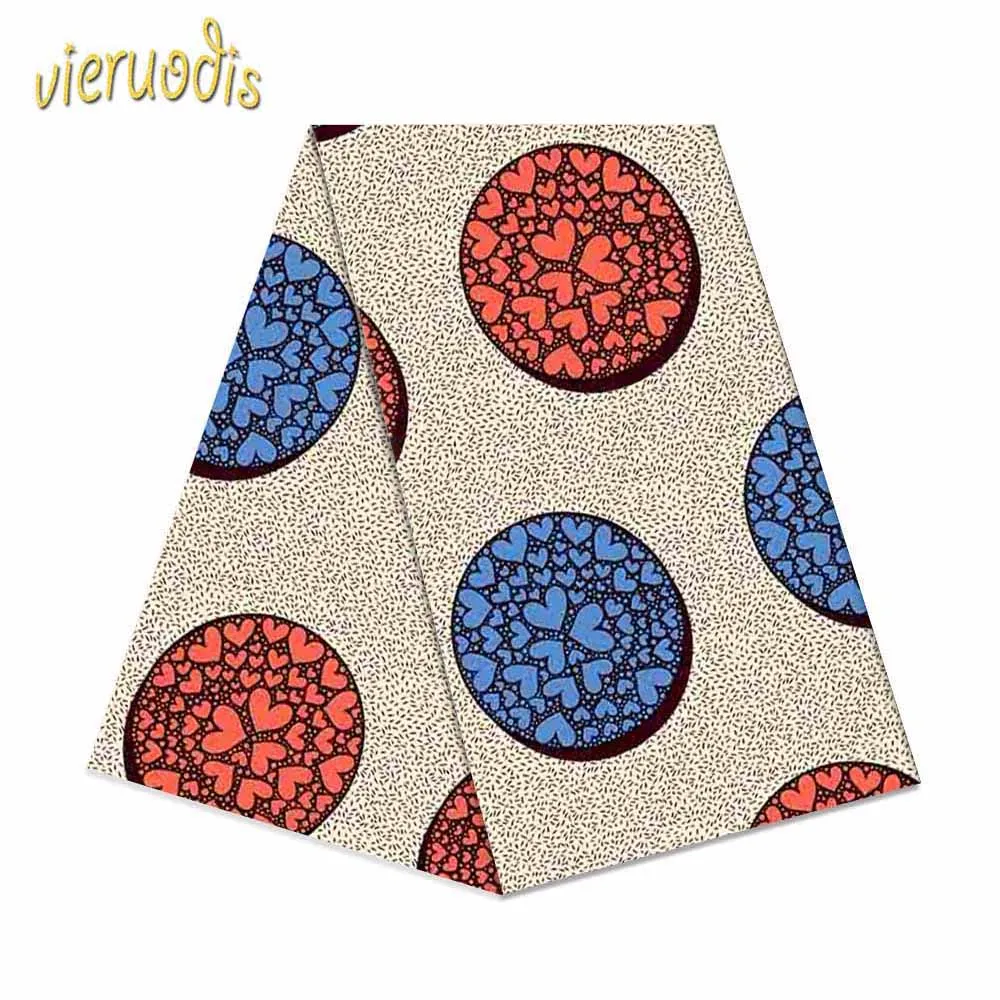 

6 Yards African Wax Fabric 100% Cotton Material Dashiki Printed Real Floral for Dress Nigerian French Embroidered A000298