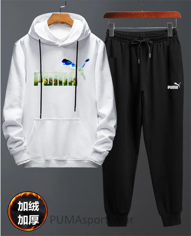 

New Arrival PUMA Classics Logo Men's and Women's Pullover Hoodies and Pants Sweatshirt Set Sportswear Size M-4XL