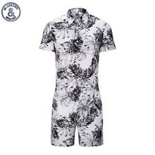 Mr.1991INC 3D принт Черный и белый листья комбинезоны летние Для мужчин рабочая одежда комбинезон, большой размер Комбинезоны для пляжная одежда