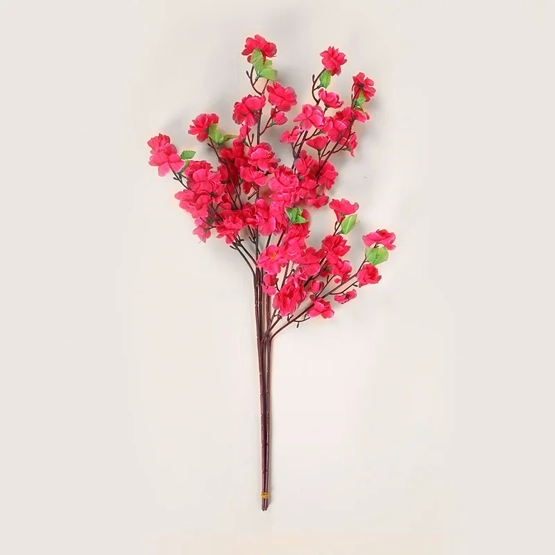 Erxiaobao, белый, розовый, красный, желтый, зимний сладкий цветок сливы, вишни, искусственные цветы, для дома, вечерние, свадебные украшения, товары для творчества - Цвет: Red