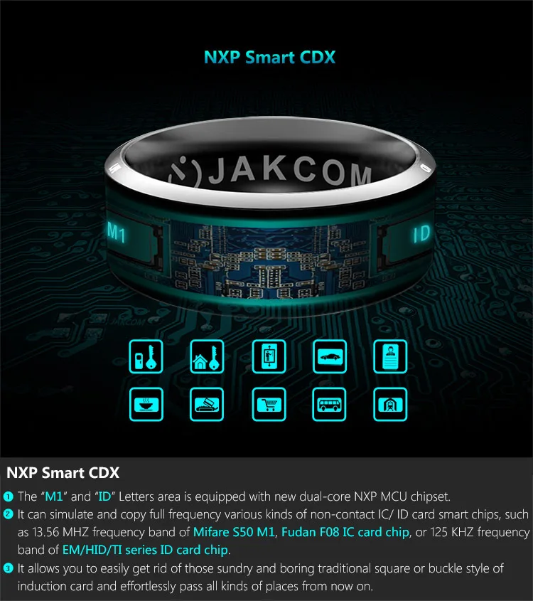 Werable devices Jakcom R3 смарт-кольцо электронное с ЧПУ металлическое мини волшебное RFID NFC Кольцо IC/ID копия клон карта