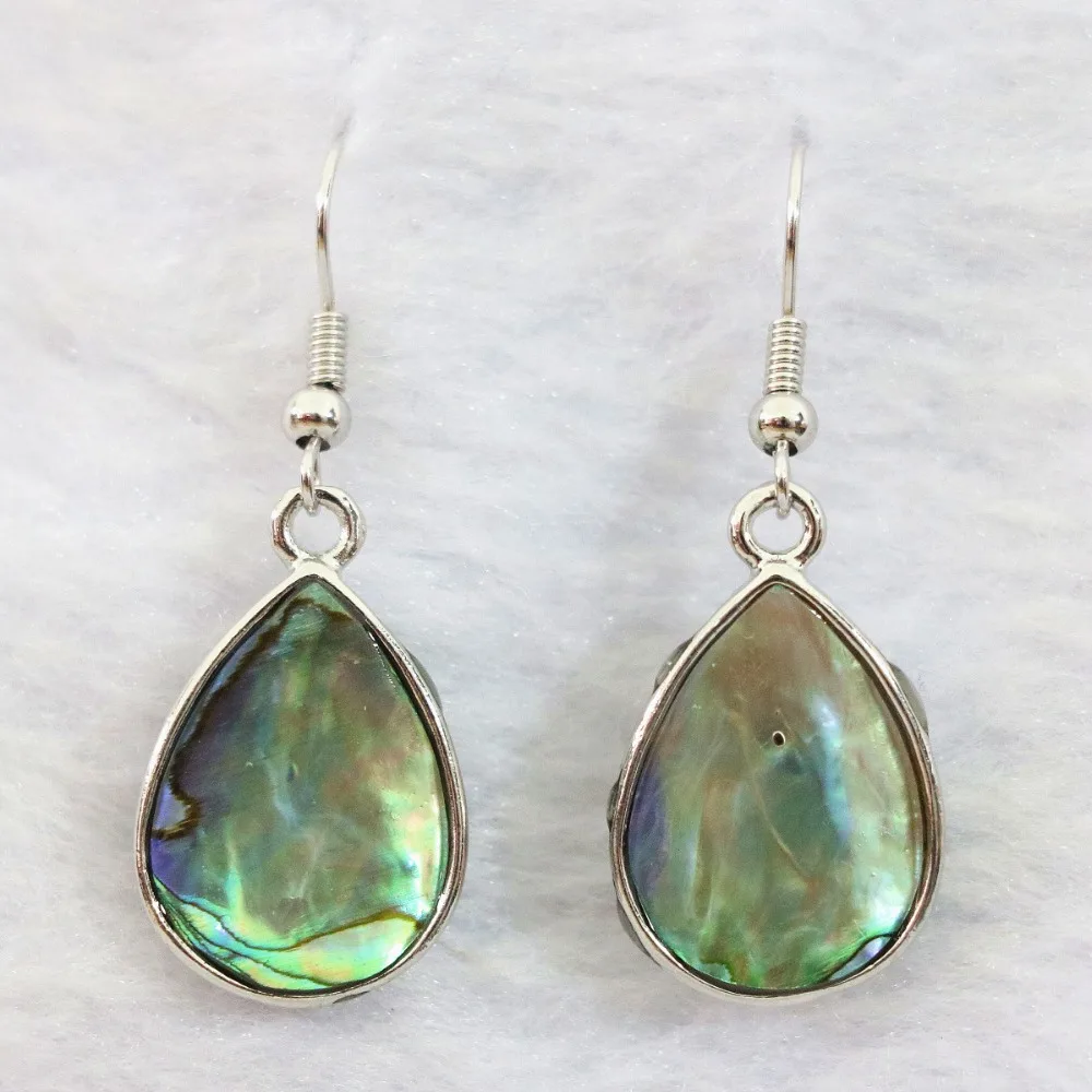 Fashion waterdrop teardrop natural abalone shell dangle earrings women jewelry a pair B1155 | Украшения и аксессуары