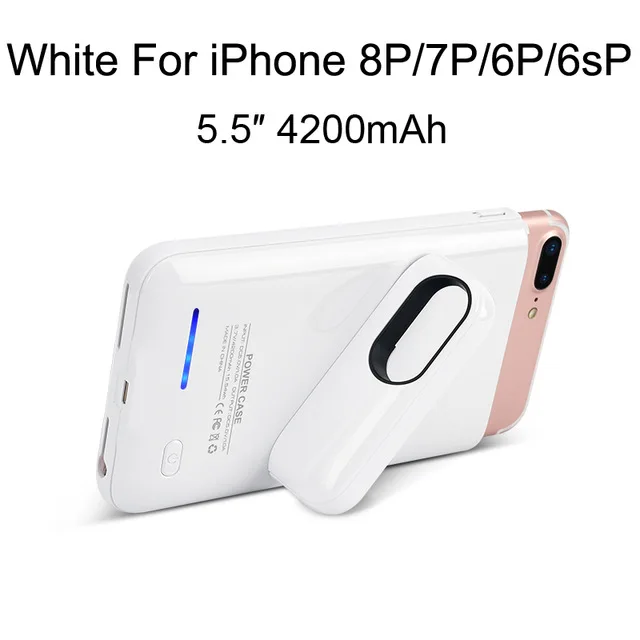 KEYSION 3000/4200mAh Портативный чехол для зарядки для iphone 8 7 6s Plus, внешний аккумулятор, зарядное устройство, чехол для i8 7 6 8P - Цвет: White for i8P 7P 6sP