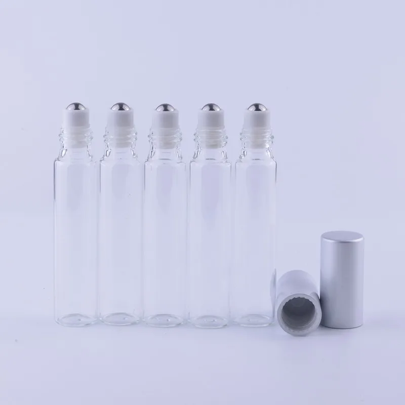 10 мл(300 шт./лот) Высококачественный Металлический рулон-на дорожная сумка с отделами для бутылочек флакон для духов пустая стеклянная пробная роликовая бутылка оптом