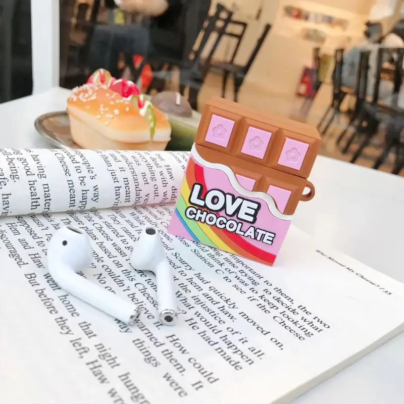 

New Unique Chocolate Pattern Soft Silicone Protective Cover Shockproof Case Skin for Airpods 1/2 Charging Box Accessories qiang