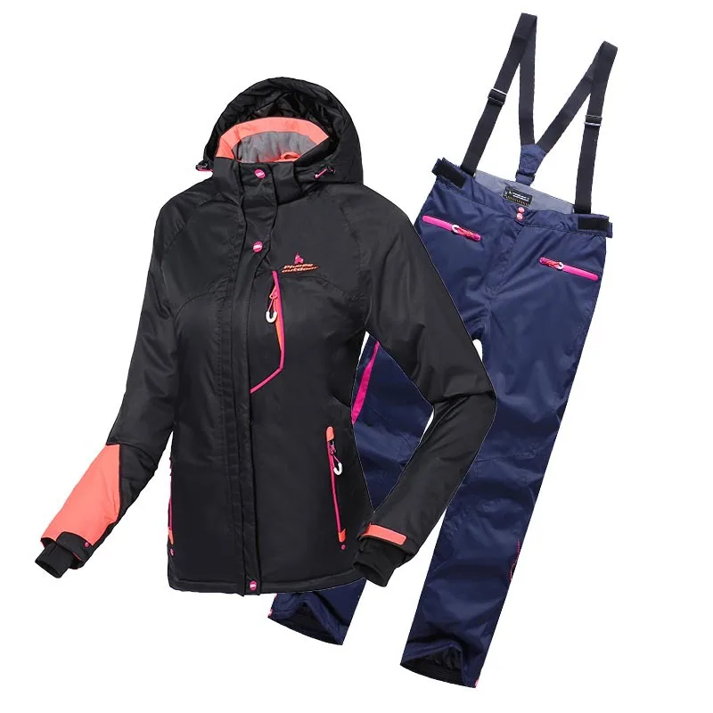 

Womens Winter Snow Windbreaker Waterproof Outdoor Snowboarding Snowboard Ski Suit Cotton Padded Jacket Skiing Pants Set Women