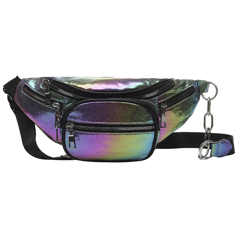 QIUYIN прозрачная поясная сумка для женщин поясная сумка 2019 Горячая шикарная поясная сумка Панк Леди девушка Радуга PU лазер