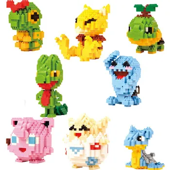 

LNO anime cartoon Wobbuffet Abra Togepi Jigglypuff Lapras Treecko chu plastic building block model educational toy #219-226