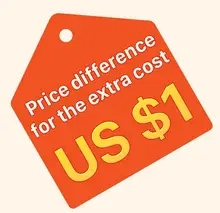 Para compensar a diferença de preço ou custo extra