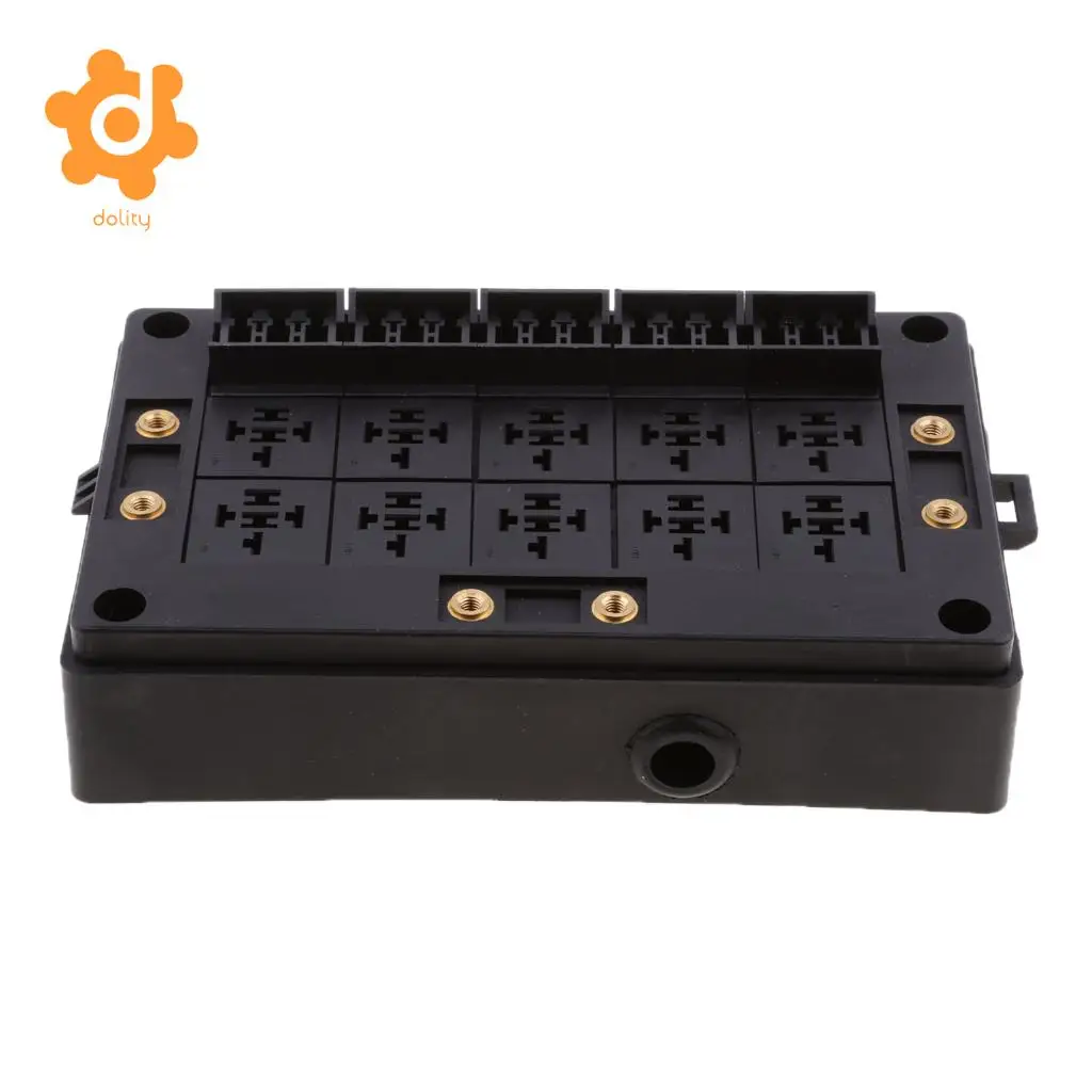 Car 18-Way Blade Fuse Holder 10-Way Relay Socket Fusebox Distribution Block
