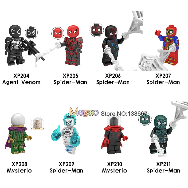 

Single KT1028 Mysterio Spider Man Far From Home Ghost Rider Spider-Man Peter Park Marvel Super Heroes Building Blocks Kids Toys