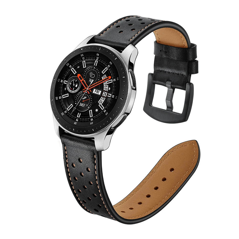20 мм 22 ширина ремешок из натуральной кожи для Samsung Galaxy Watch 42 46 Gear S3 Sport S2 Ремешок