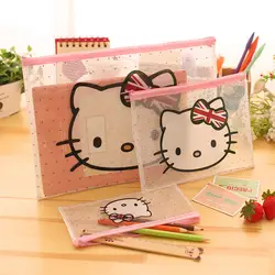 A4 hello Kitty на молнии Новинка прозрачный на молнии файл карман сумка, школьные принадлежности канцелярские