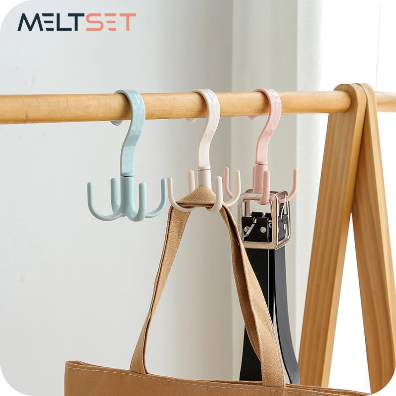 Lagerung Rack Krawatte Gürtel Organizer 360 Grad Rotierenden Kleiderbügel Haken Kleiderschrank Platzsparende Schals Bh Halter Hause Liefert