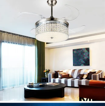 

LED light ceiling chandelier fan variable expansion simple modern living room dining room bedroom ceiling chandelier fan light