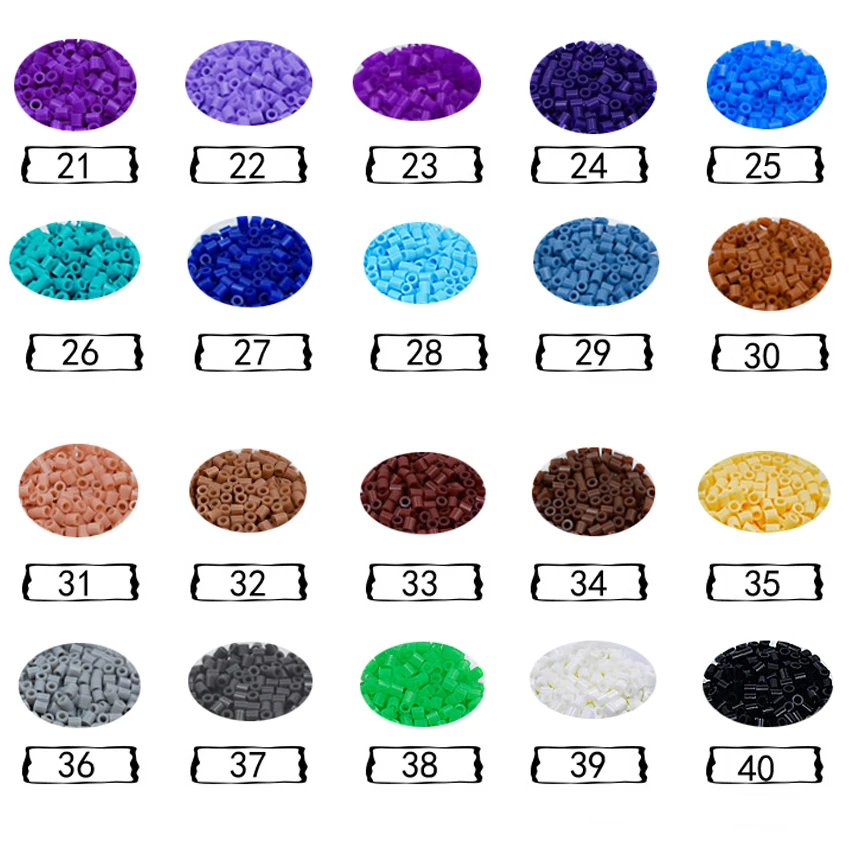DOLLRYGA 5mm 1000 PCS 50 Colors Beads for Kids hama Beads Perler Beads DIY Puzzles Peas High Auality Handmade Gifts Children Toy