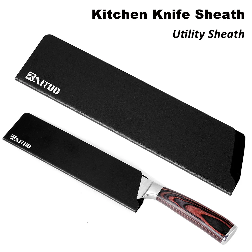 

XITUO 8" 7" 6" 5"3.5"Inch Chef Knife Sheath Slicing Vegetable Slicing Santoku Paring Knives Kitchen Knife Sheaths Tool Black new