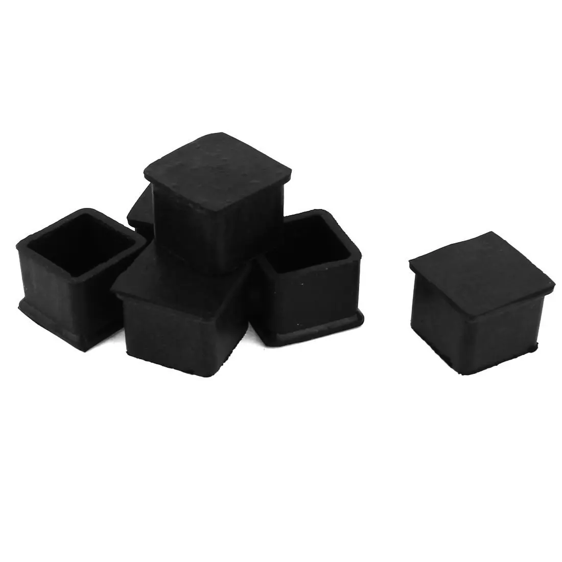 Hot Sale Rubber end caps furniture foot / floor protector, 25 mm x 25 mm, 6 pieces