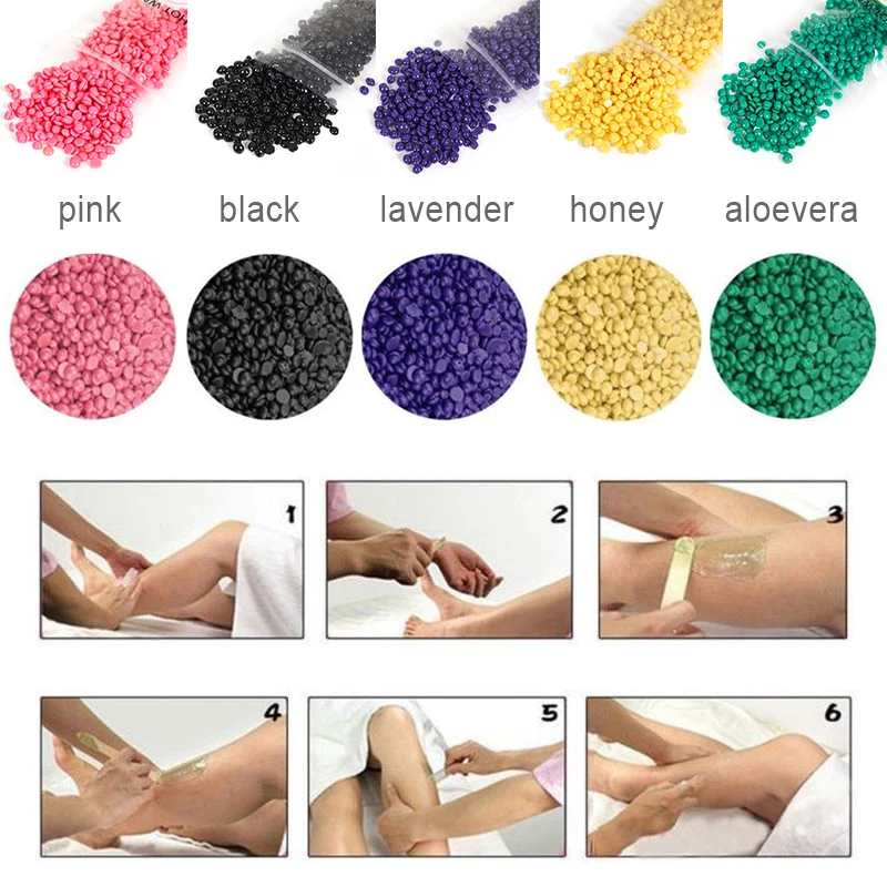 

50g/100g 5 Colors Hard Wax Beans Depilatory Pellet Brazilian Wax for Body Hair Removal No Strip Bikini Waxing Beads Beauty Set