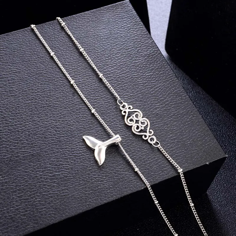 

Bohemian Mermaid Fish Tail Anklets for Women Ethnic Silver Color Carved Charm Barefoot Sandals Ankle Bracelet Jewelry